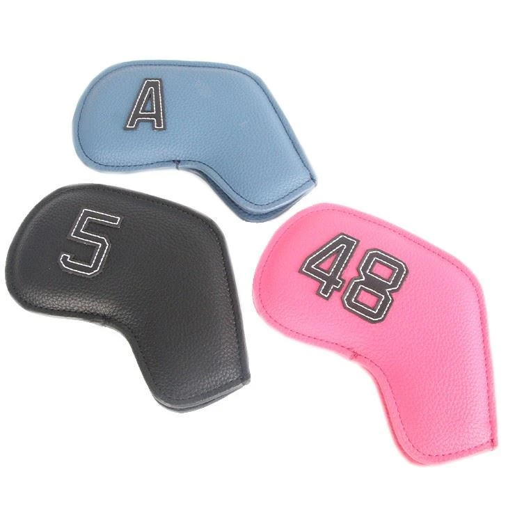 Leather Golf Iron Head Covers Set